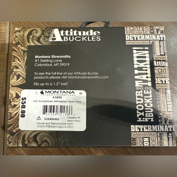 Montana Silversmiths Matched Pair Deer Attitude Buckle - Picture 2 of 3